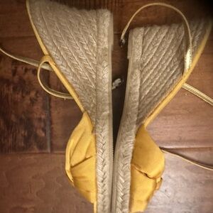 J. Crew Yellow Bow Sandals made in Italy